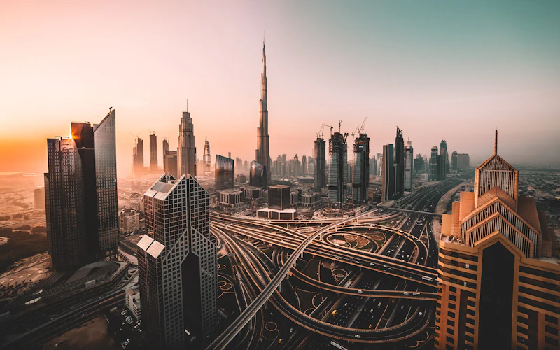 Dubai skyline at dusk